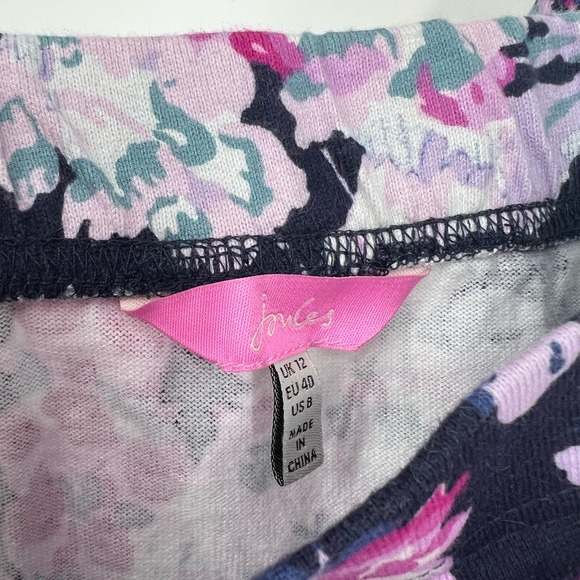 Joules Womens Sz US 8 Blue Pink Floral Mini Skirt Summer Tropical Beach Travel - Picture 5 of 7